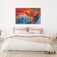 Glass Wall Art Abstract Red and Blue painting Large Print Wall Art