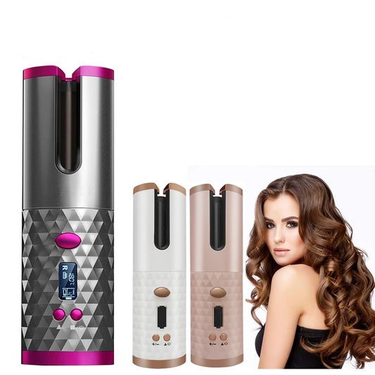 Cordless Hair Curler with LCD Display