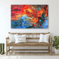 Glass Wall Art Abstract Red and Blue painting Large Print Wall Art