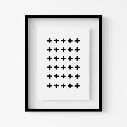 Cross Pattern Geometric Abstract Art